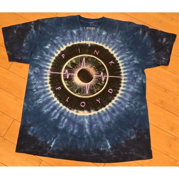Other - Pink Floyd Liquid Blue Tie Dye Shirt XL Eye Pulse 2005 Vintage Rock Tee